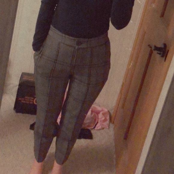 0S High Waisted Plaid Ankle Dress Pants from Express in Excellent Condition
